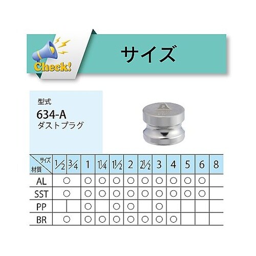 634−A−2−1/2−AL カムロック