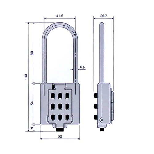可変プッシュボタン錠 吊長タイプ IB−