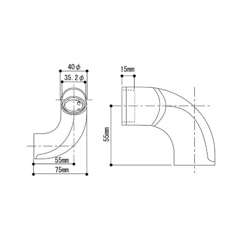 ぬくもり手すりNLT 壁受エンド シルバ