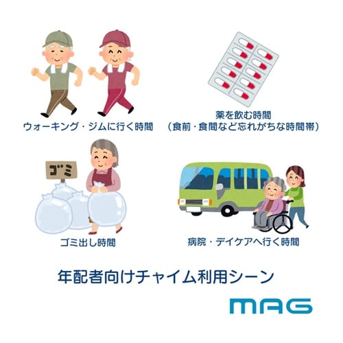 MAGデジタル電波置時計 タイムチャイム