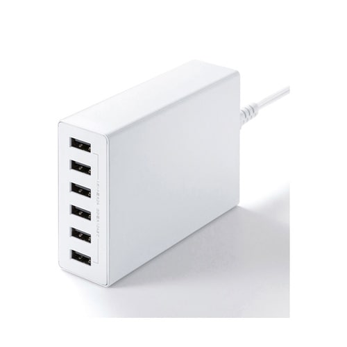 USB充電器(6ポート・合計12A・ホワ