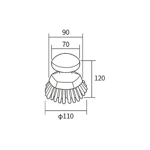 ハンドブラシ丸 緑 3885