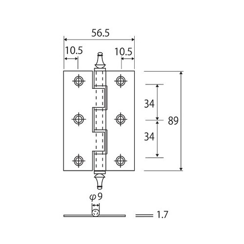 BH−383 ノーブル丁番 89mm2個