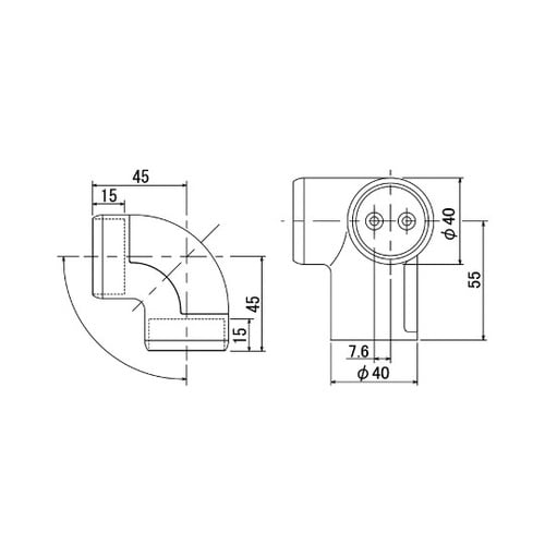 ぬくもり手すりNLT L型エルボ ホワイ