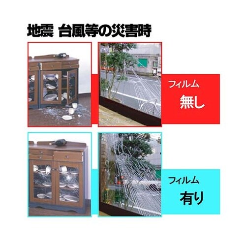 地震・台風 防災用 ガラスの飛散防止フィ