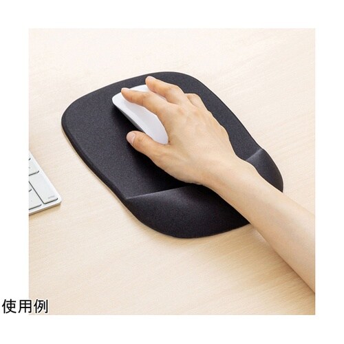 低反発リストレスト付きマウスパッド(ブラ