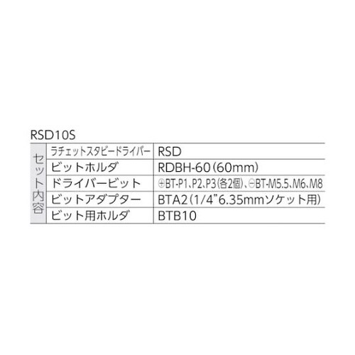 RSD10Sラチェットスタビードライバー