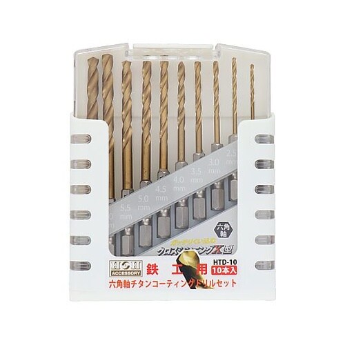 HTD−10 六角軸チタンドリルセット