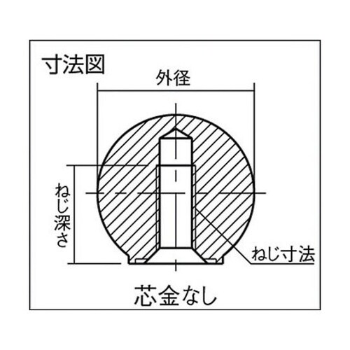 TPB256BK 樹脂製握り玉金具なし黒