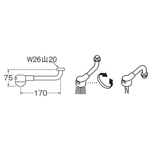 PA13M−60X−16シャワ回転パイプ
