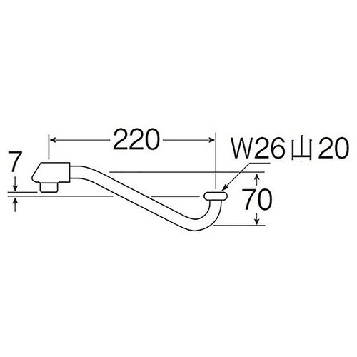 断熱上向自在パイプ 吐水口の下にスペース