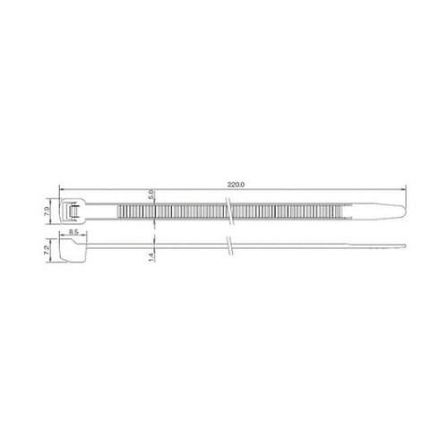 PEEK結束バンド 全長220mm引張強