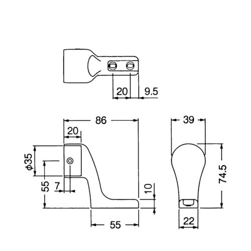 WBR−661S スリムブラケットL直止