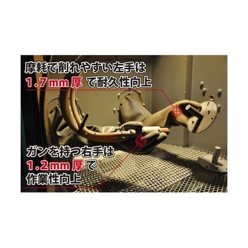 827 ブラスト用手袋 右手フランジ無