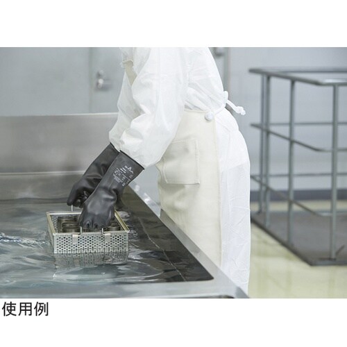 フッ素ゴム製化学防護手袋 ブラック XL