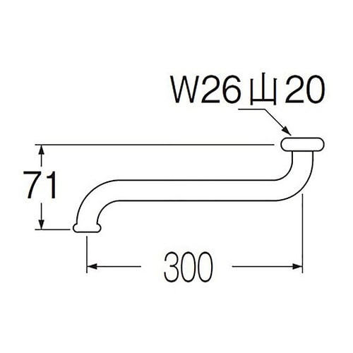 自在パイプ パイプ径16mm×長さ300