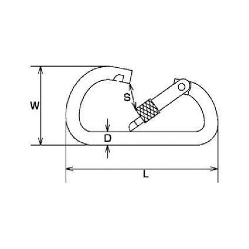 ステンレス カラビナD型(環付) 線径1
