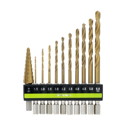 チタンコーティング鉄工用ドリル11本組ス