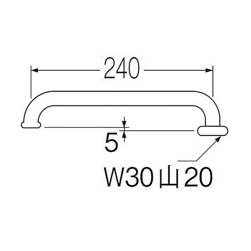 横形パイプ パイプ径19mm×長さ240