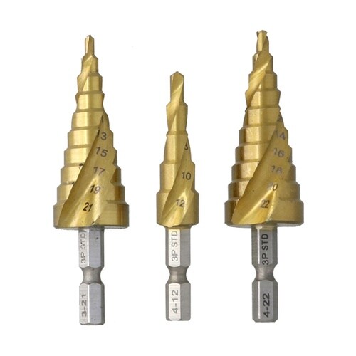 スパイラルステップドリル3本組