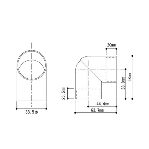 ぬくもり手すりNLT 角度ジョイント ホ