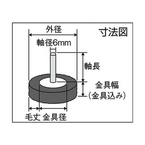 TB6242 軸付ホイールブラシ鋼線