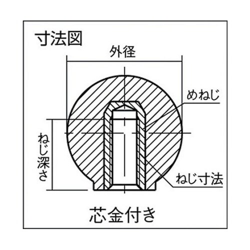 TPC206R 樹脂製握り玉 金具付赤