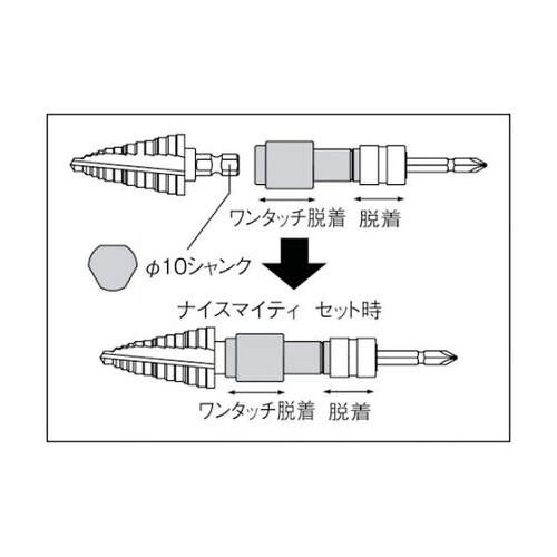 TNMHEXナイスマイティ六角軸アダプタ
