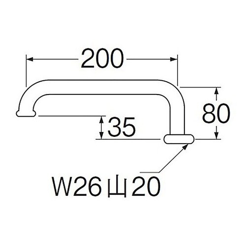 腰高パイプ パイプ径16mm×長さ200