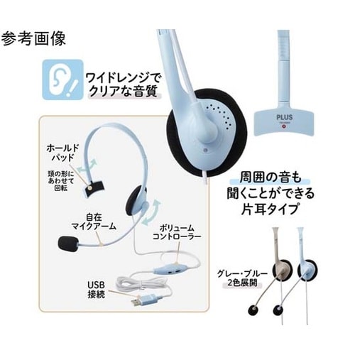 片ミミ快適 ヘッドセット ブルー TW−
