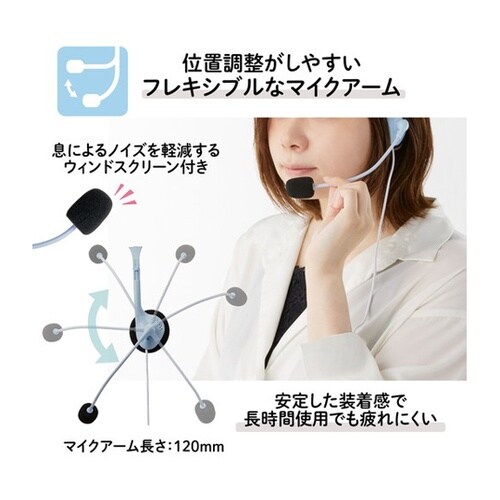 片ミミ快適 ヘッドセット ブルー TW−