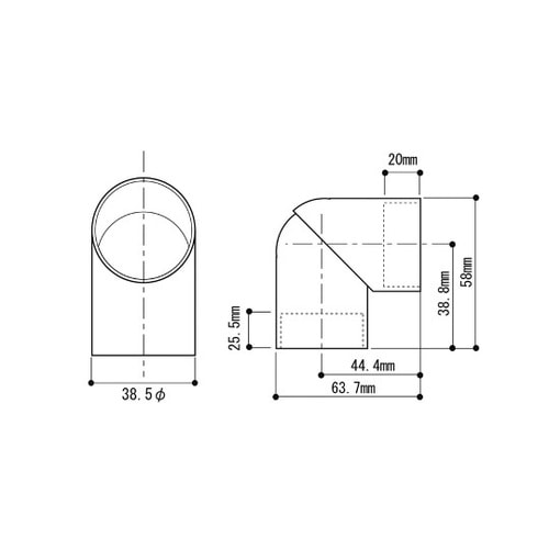 ぬくもり手すりNES 角度ジョイント ブ