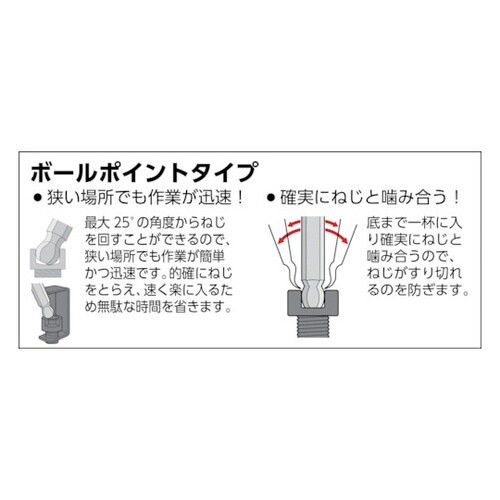 ロングボールポイント六角棒 8.0mm