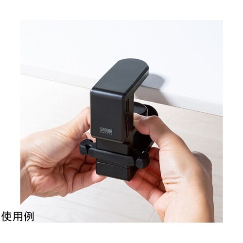 回転式ヘッドホンフック(USBポート付き