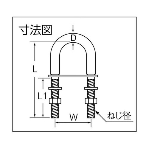 ステンレス UボルトA型 (1個=1袋)