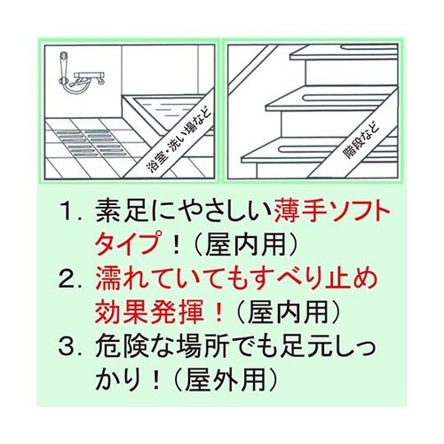 屋内・浴室用 すべり止めテープ 透明 幅