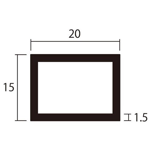 角パイプ1m1.5×15×20銅4本
