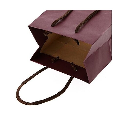 手提げ紙袋 カラーチャームバッグ エンジ