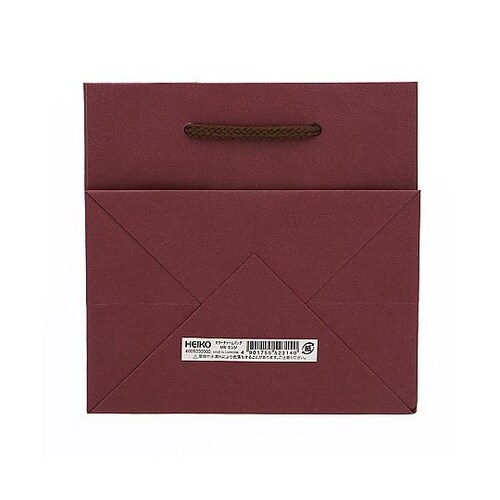 手提げ紙袋 カラーチャームバッグ エンジ