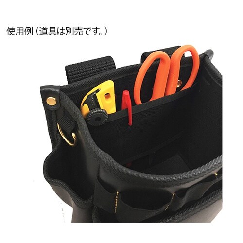 PS−22BG 腰袋スタンダード2段黒金