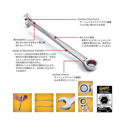 RS−08016 ラチェットレンチ10本