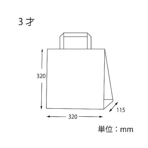 003262520手提げ紙袋平手晒白無地