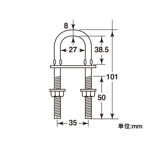 11143 ステンレス ロングUボルト