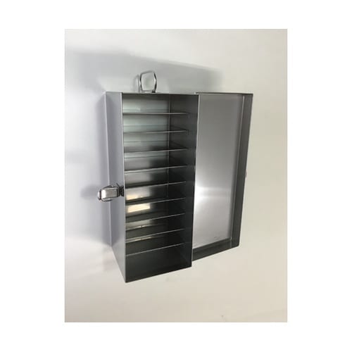 シャーレ滅菌缶 10段仕切 角型扉付