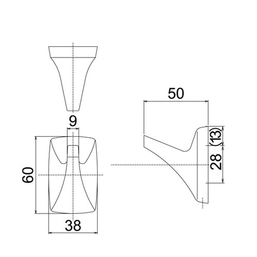 R520 シングルフック クロムメッキ