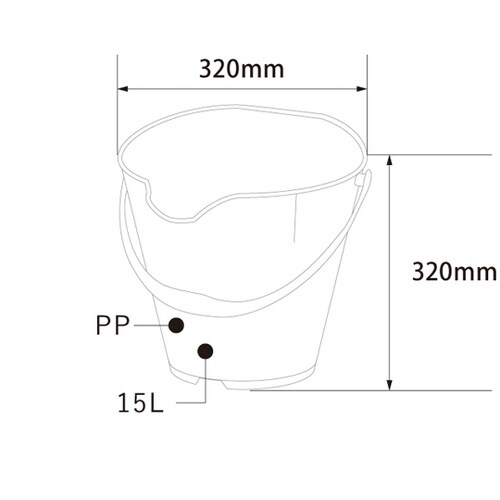 BCP−CB15Y バケツ 15L 黄