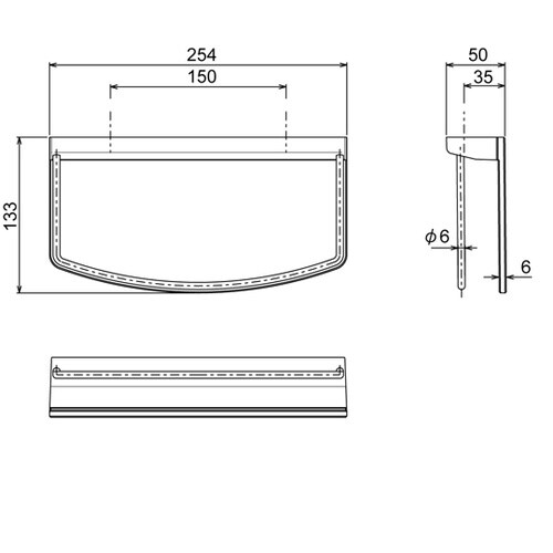 R727化粧棚W254xH50xD133
