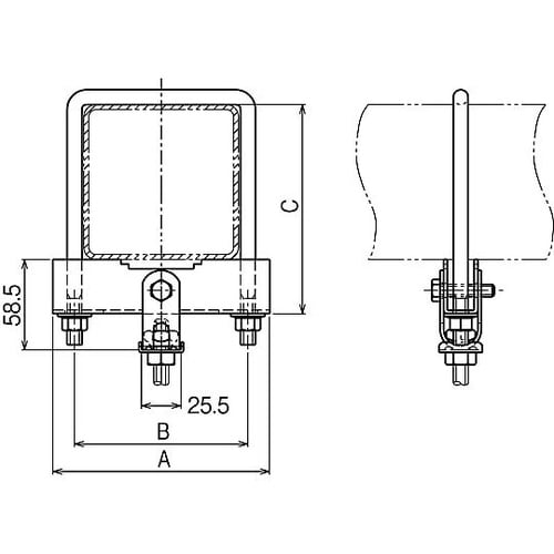 GSP150S−W3 角パイプ用吊り金具