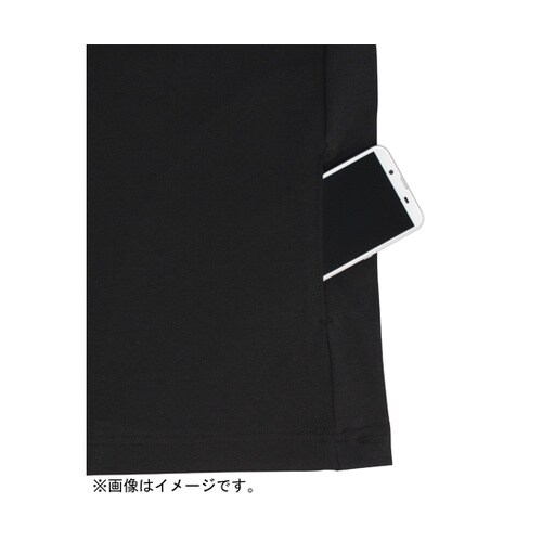 5分袖クールTシャツ 黒 LL FB−7