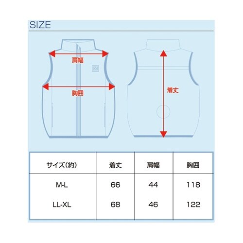 7.4V/高密度 胸スイッチ式 空調ベス